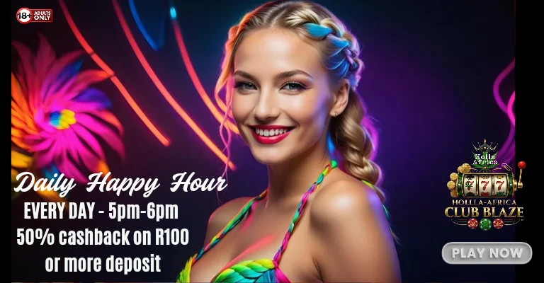 Cash Back Promotion - 50% During Happy Hours + 15% All Deposits